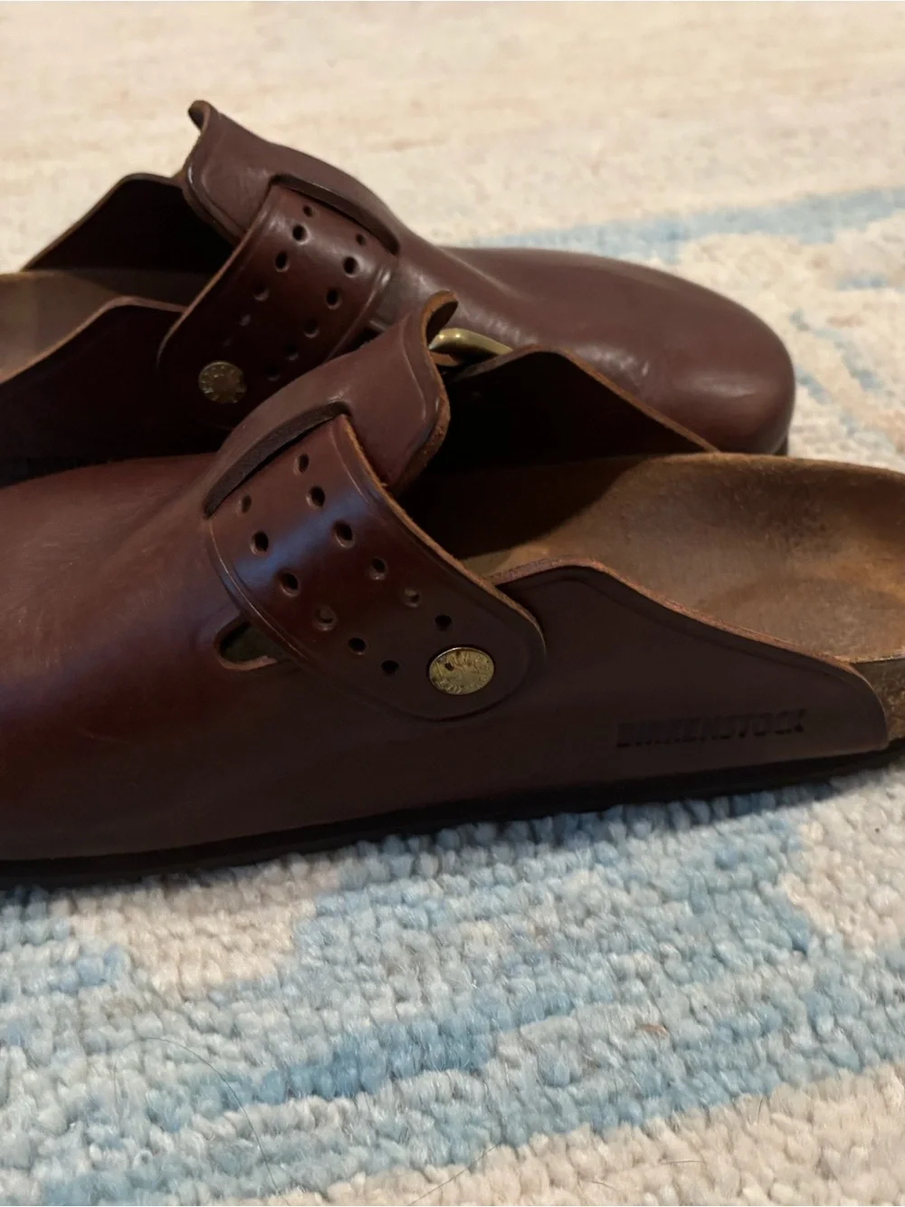 Birkenstock Bold 42 Men's Brown Leather Slip-On Clog with Buckle